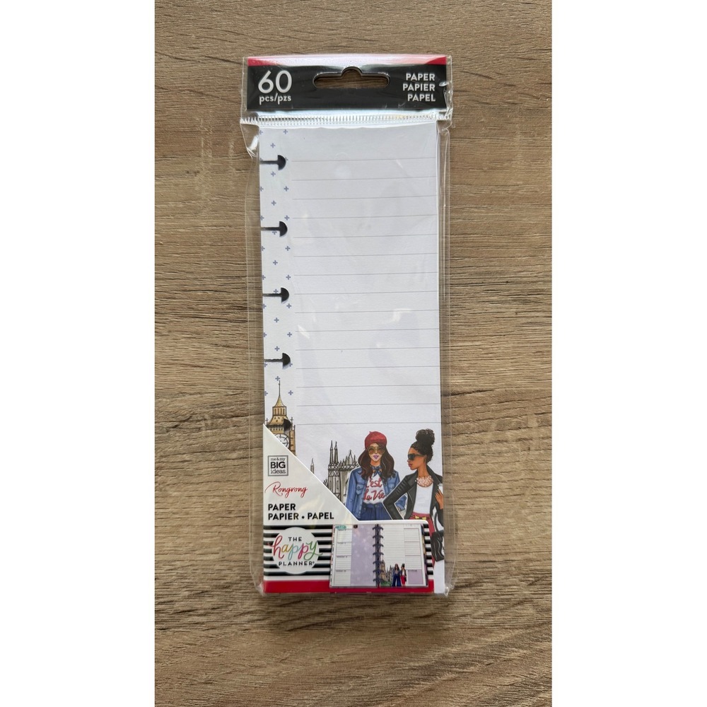 The Happy Planner Rongrong Half Sheet Filler Paper 60 Sheets Lined Disc Bound